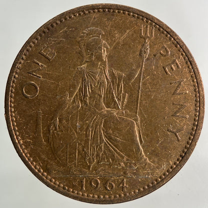 1964 Elizabeth II 2nd One Penny Coin | Collectable Grade