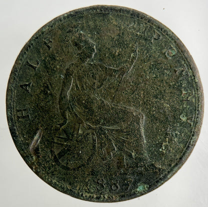 1887 Victoria Half - Penny Coin | Collectable Grade