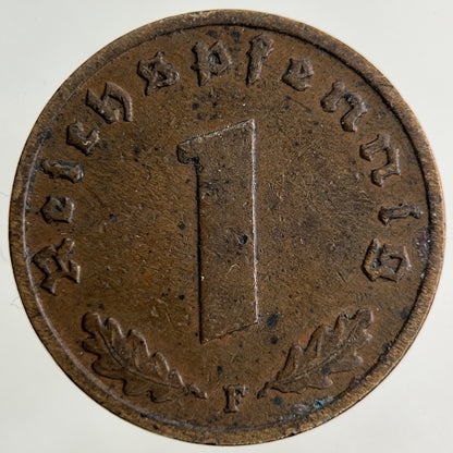 1937 Germany Nazi 1 Pfennig Coin | Very High Grade
