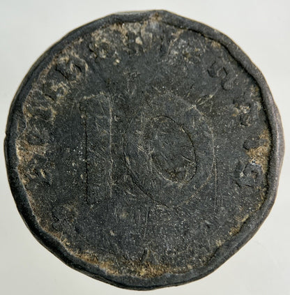 1944 German Nazi 10 Pfennig Coin | Fair Grade