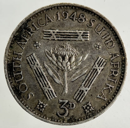 1948 South Africa Threepence Silver Coin | Fine Collectable Grade