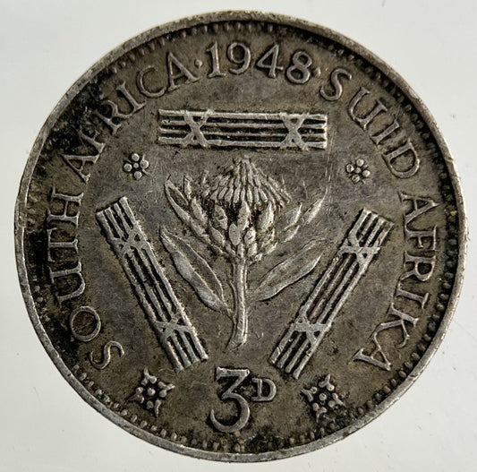 1948 South Africa Threepence Silver Coin | Fine Collectable Grade