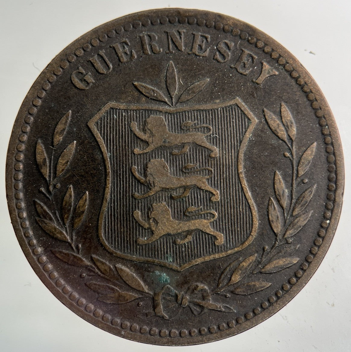 1902 Guernsey 8 Doubles Coin | Collectable Grade