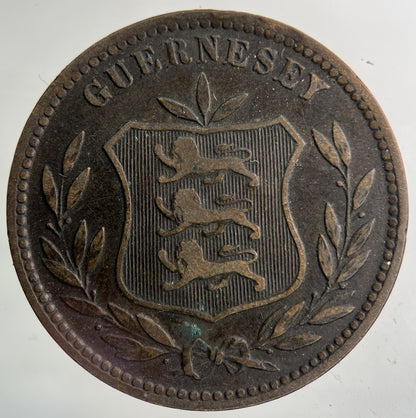 1902 Guernsey 8 Doubles Coin | Collectable Grade