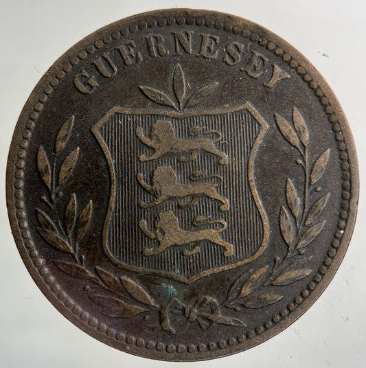1902 Guernsey 8 Doubles Coin | Collectable Grade