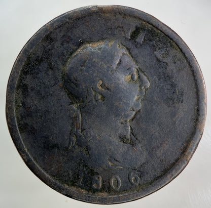 1806 George III 3rd One Penny Coin | Fair Grade