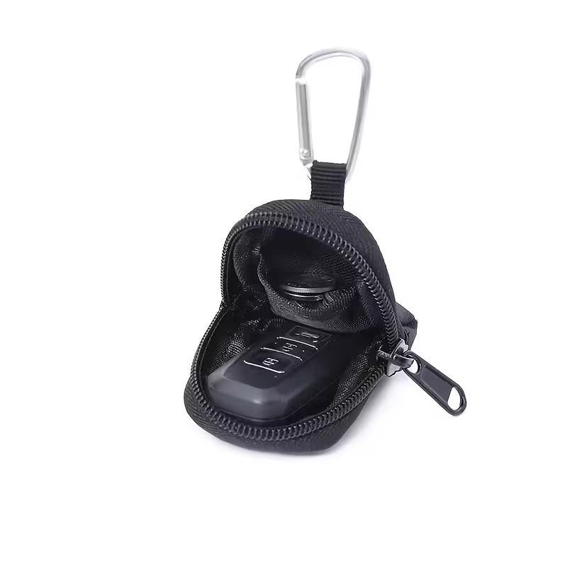 Durable Nylon Clip Wallet Pouch with Zipper - For Coins Keys Earphones Earbuds