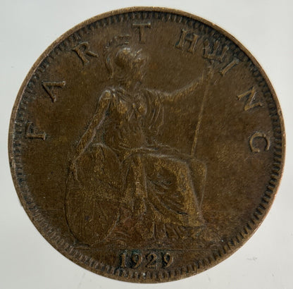 1929 George V Farthing Coin | Fine Collectable Grade