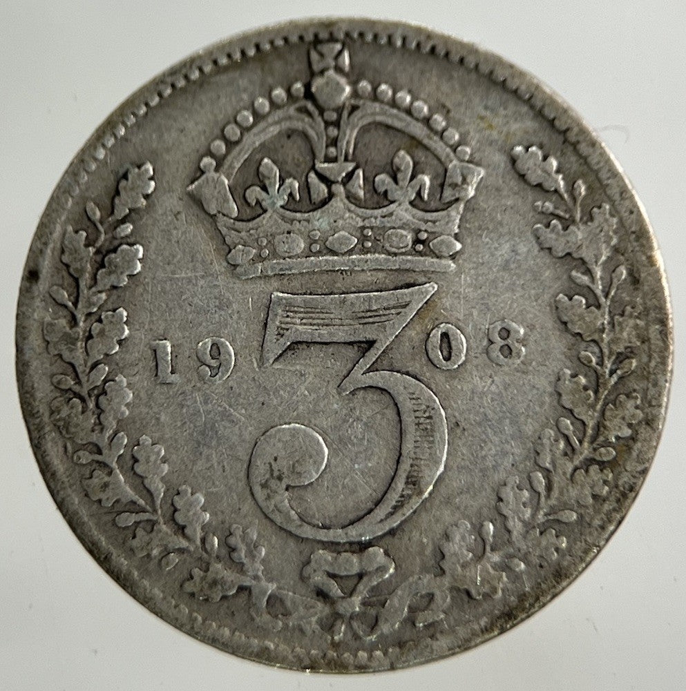 1908 Edward VII Threepence Silver Coin | Fine Collectable Grade
