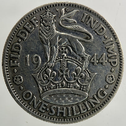 1944 George VI Shilling Silver Coin | Fine Collectable Grade