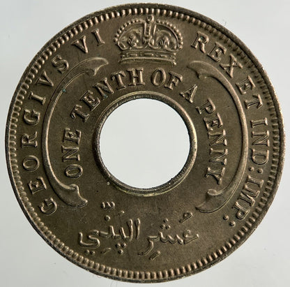 1944 West Africa 1/10 One Tenth Of A Penny Coin | Very Fine Grade