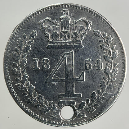 1854 Victoria Maundy Four - Pence Silver Coin | Collectable Grade