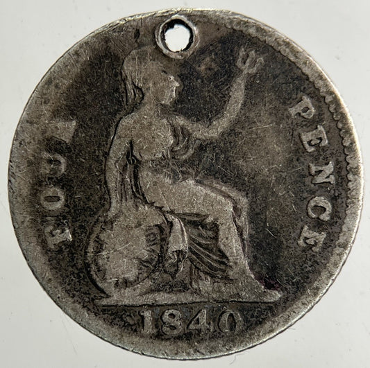 1840 Victoria Groat Four - Pence Silver Coin | Collectable Grade