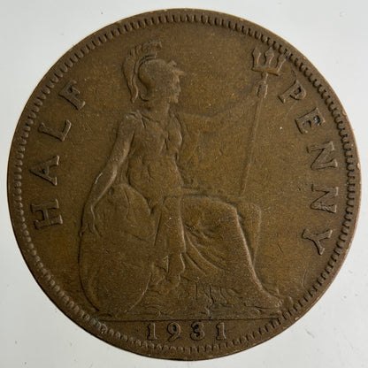 1931 George V Half - Penny Coin | Collectable Grade