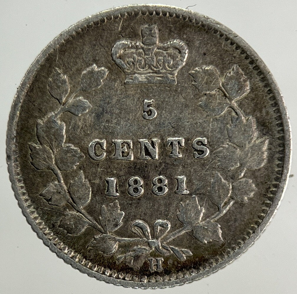 1881 - H Canada 5 Cents Silver Coin | Very High Grade