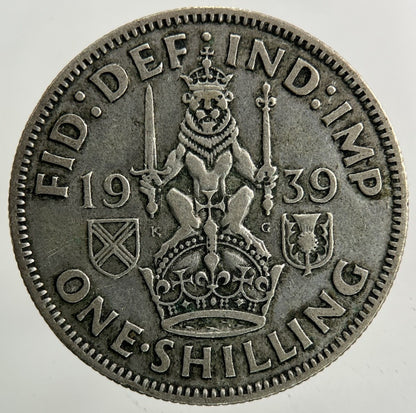 1939 George VI Shilling Silver Coin | Fine Collectable Grade