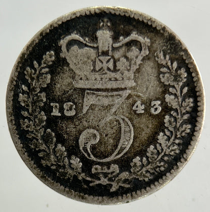 1843 Victoria Threepence Silver Coin | Fine Collectable Grade