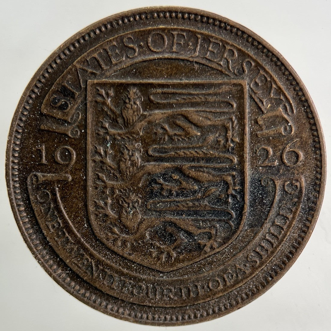 1926 Jersey 1/24th One Twenty Fourth Of A Shilling Coin | Fine Collectable Grade