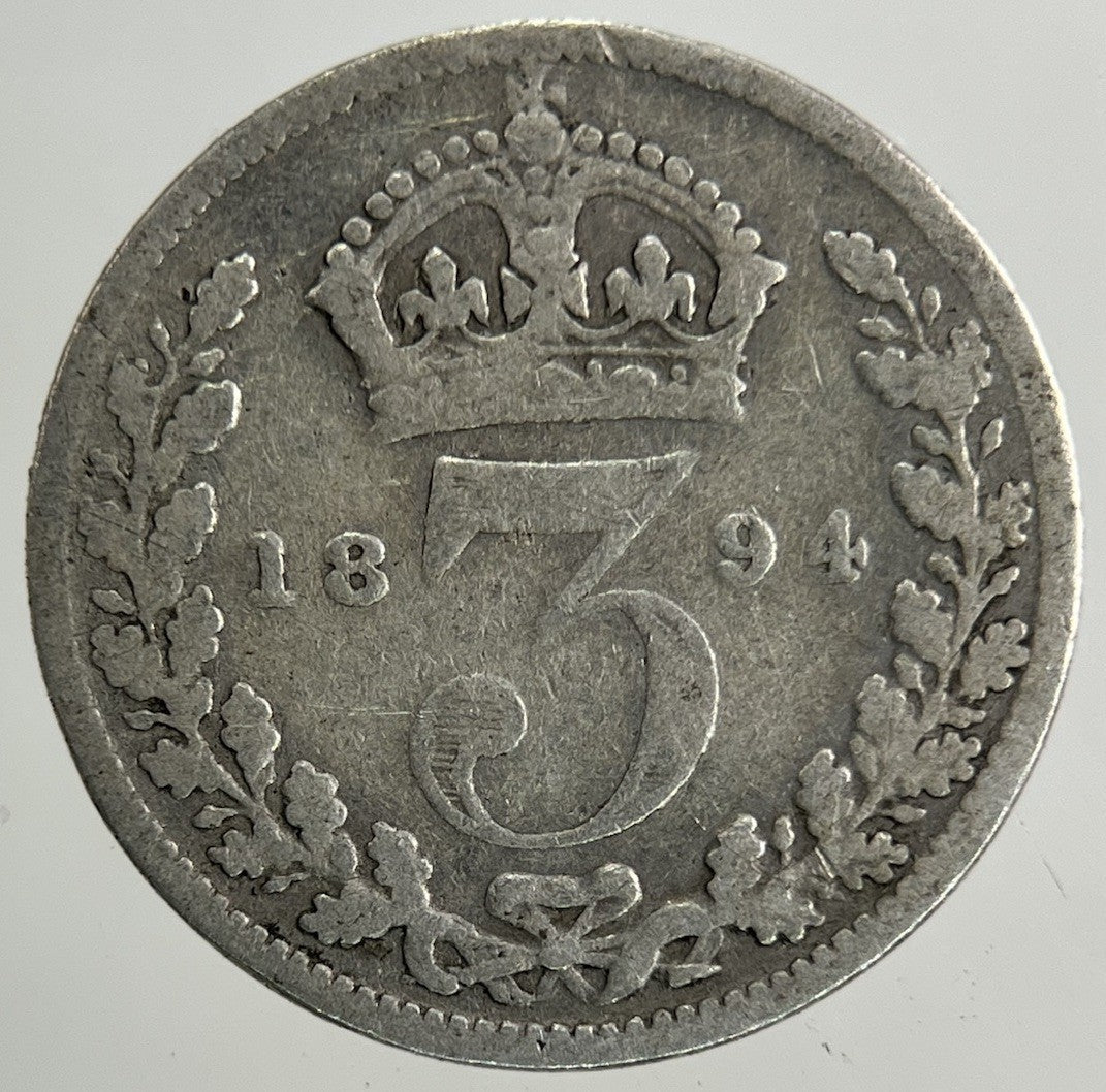 1894 Victoria Threepence Silver Coin | Collectable Grade