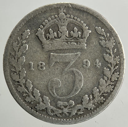 1894 Victoria Threepence Silver Coin | Collectable Grade