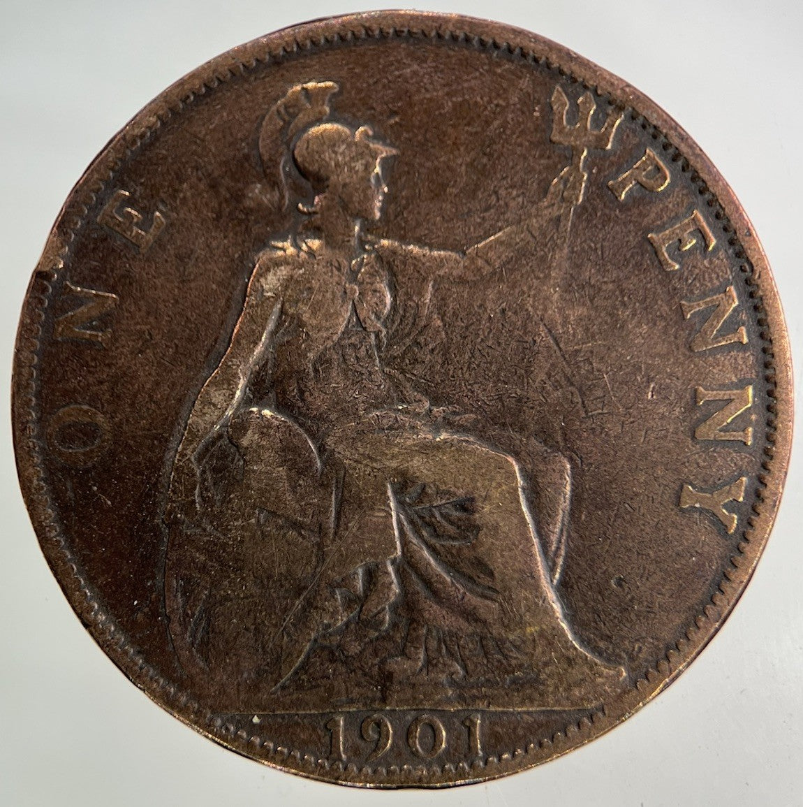 1901 Cleaned Victoria One Penny Coin | Collectable Grade