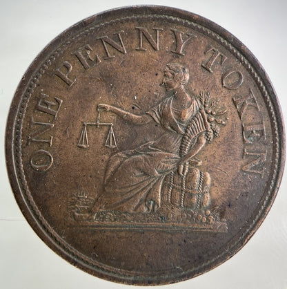 1812 Canada One Penny Token Coin | Very Fine Grade