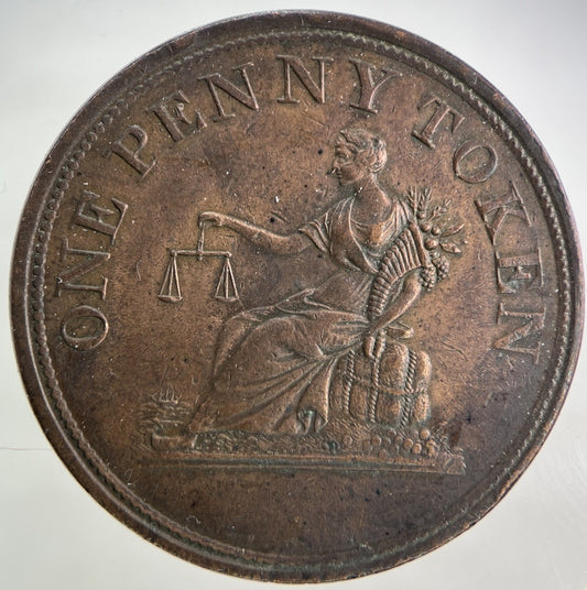 1812 Canada One Penny Token Coin | Very Fine Grade