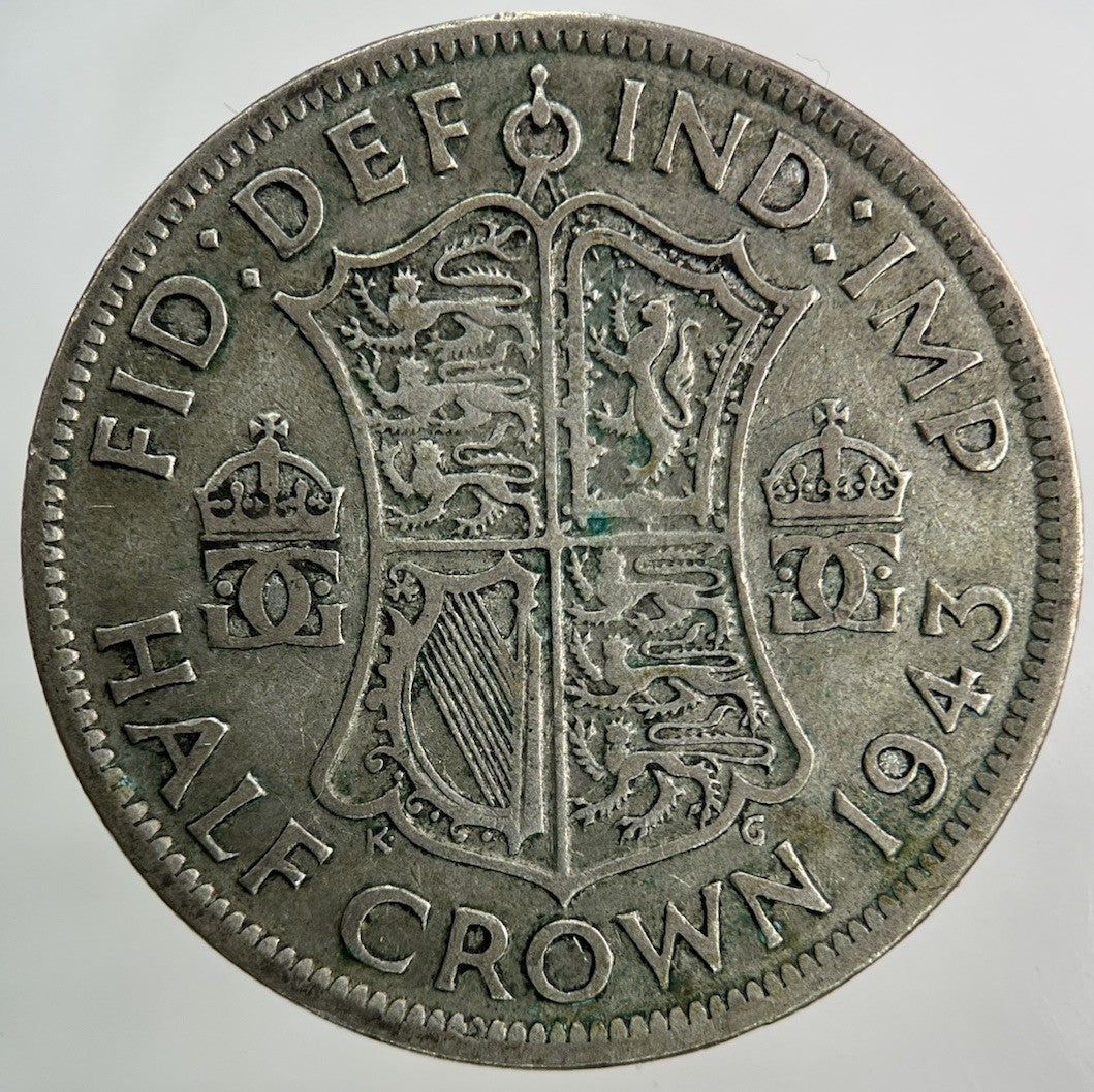 1943 George VI Half - Crown Silver Coin | Fine Collectable Grade