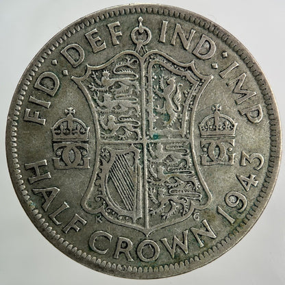 1943 George VI Half - Crown Silver Coin | Fine Collectable Grade