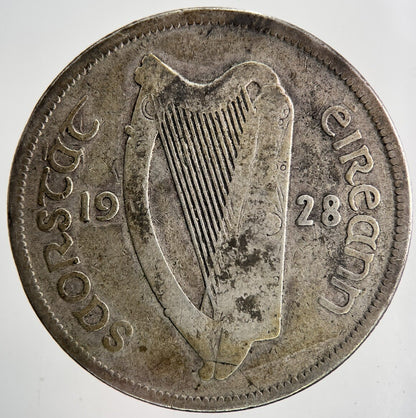 1928 Irish Half - Crown Horse Silver Coin | Collectable Grade | a6855