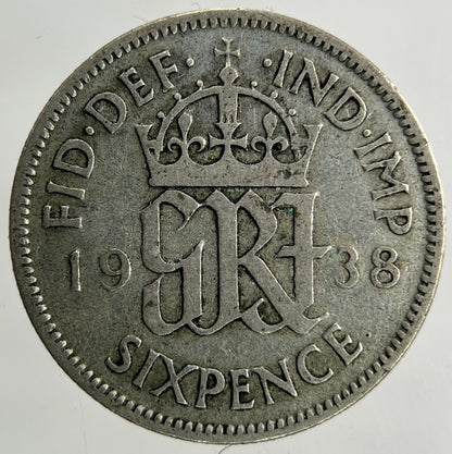 1938 George VI Sixpence Silver Coin | Collectable Grade