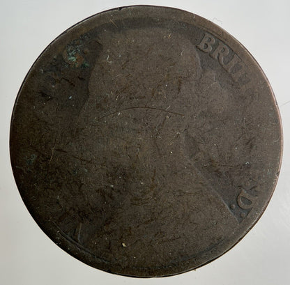 1880 Victoria One Penny Coin | Worn Grade