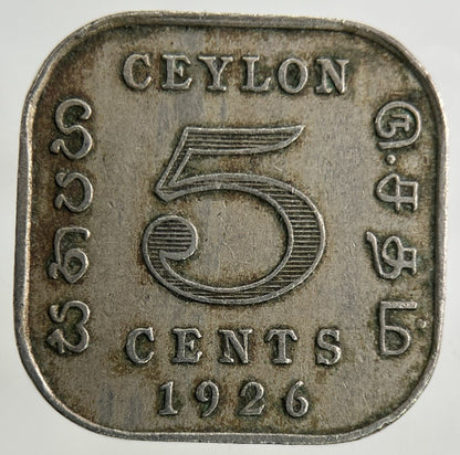 1926 Ceylon 5 Cents Coin | Fine Collectable Grade