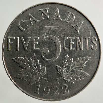 1922 Canada 5 Cents Coin | Fine Collectable Grade