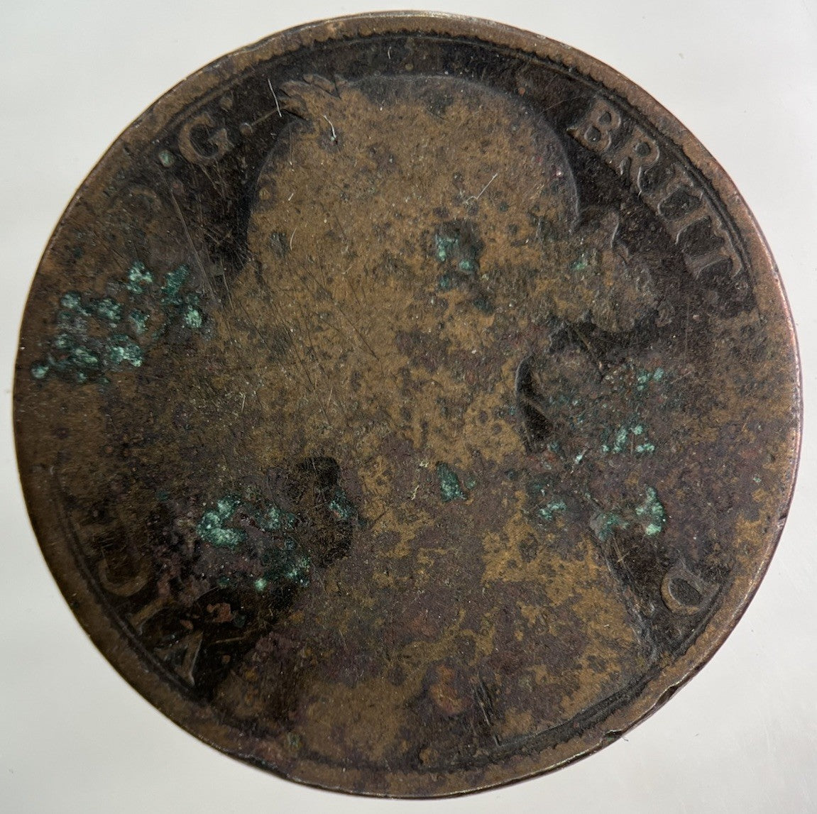 1882 Victoria One Penny Coin | Worn Grade