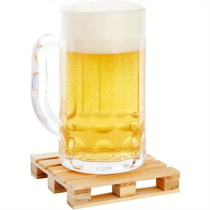 4 x Mini Wood Pallet Stack - able Coasters for Hot and Cold Drinks Gift UK