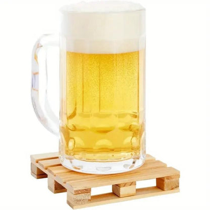 4 x Mini Wood Pallet Stack - able Coasters for Hot and Cold Drinks Gift UK