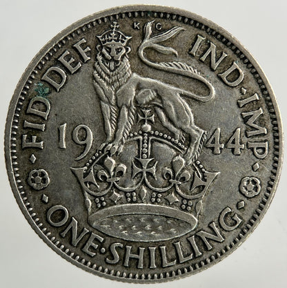 1944 George VI Shilling Silver Coin | Fine Collectable Grade