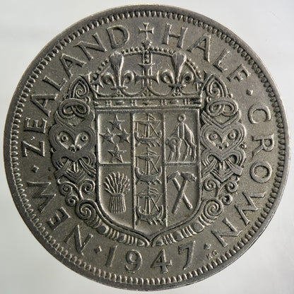 1947 New Zealand Half Crown Coin | Fine Collectable Grade
