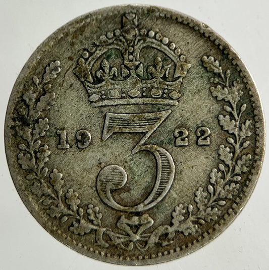 1922 George V Threepence Silver Coin | Fine Collectable Grade