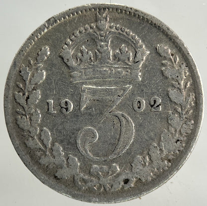 1902 Edward VII Threepence Silver Coin | Collectable Grade