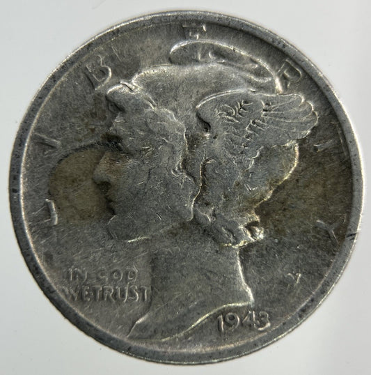1943 US USA Mercury Dime Silver Coin | Collectable Grade