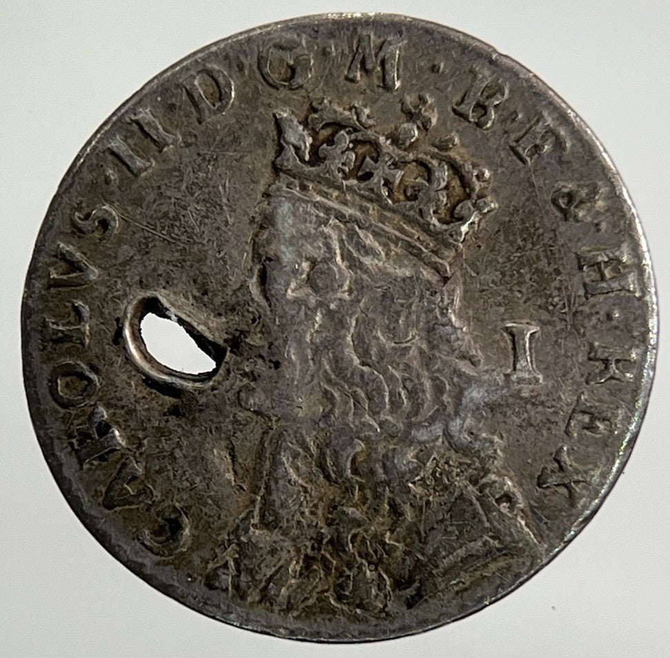 1660 - 1685 Charles II 2nd Maundy One - Pence Silver Coin | Fine Collectable Grade