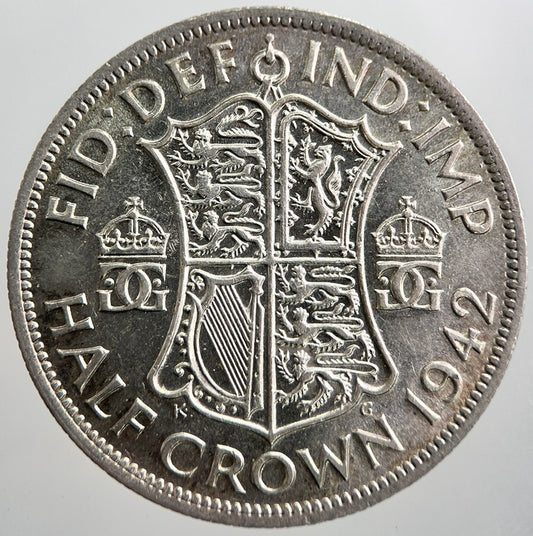 1942 George VI Half - Crown Silver Coin | Fine Collectable Grade | a8070