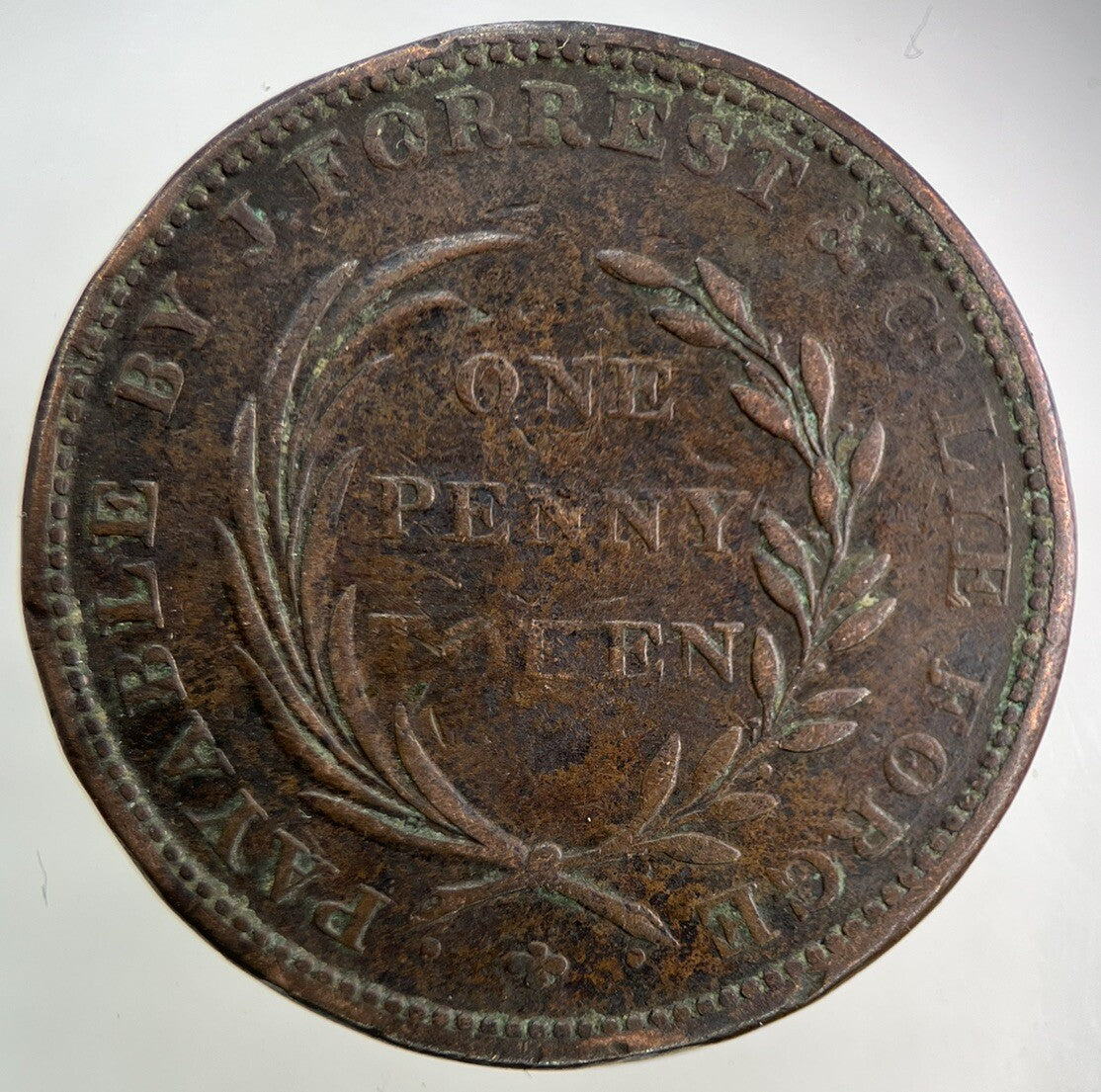 1811 Nail & Trace Manufactory One Penny Token Coin | Fine Collectable Grade