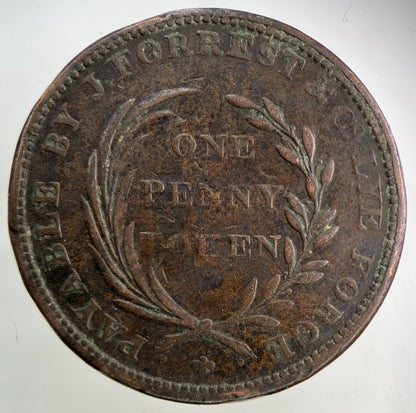 1811 Nail & Trace Manufactory One Penny Token Coin | Fine Collectable Grade