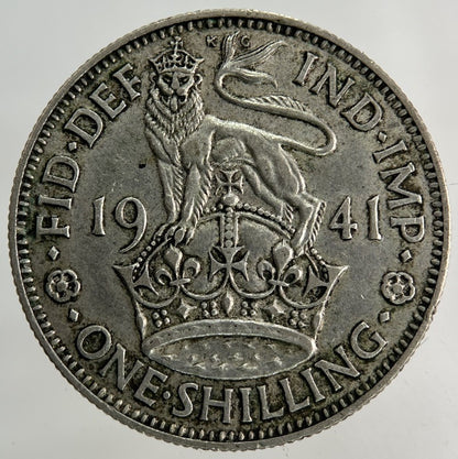 1941 George VI Shilling Silver Coin | Fine Collectable Grade