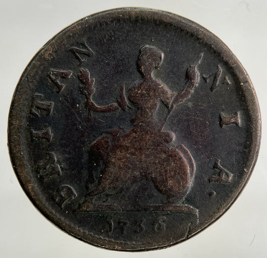 1736 George II 2nd Farthing Coin | Collectable Grade