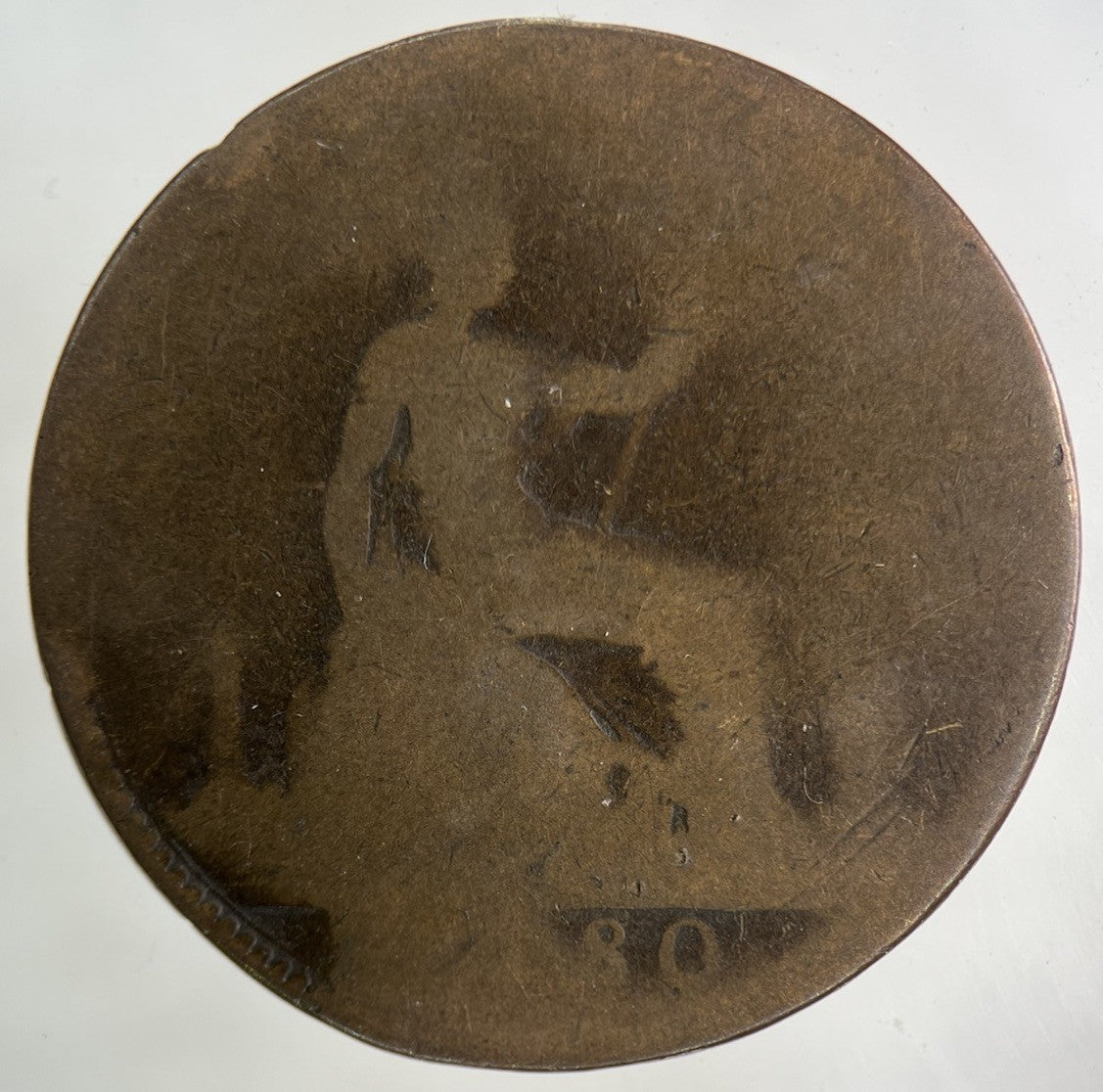 1880 Victoria One Penny Coin | Worn Grade