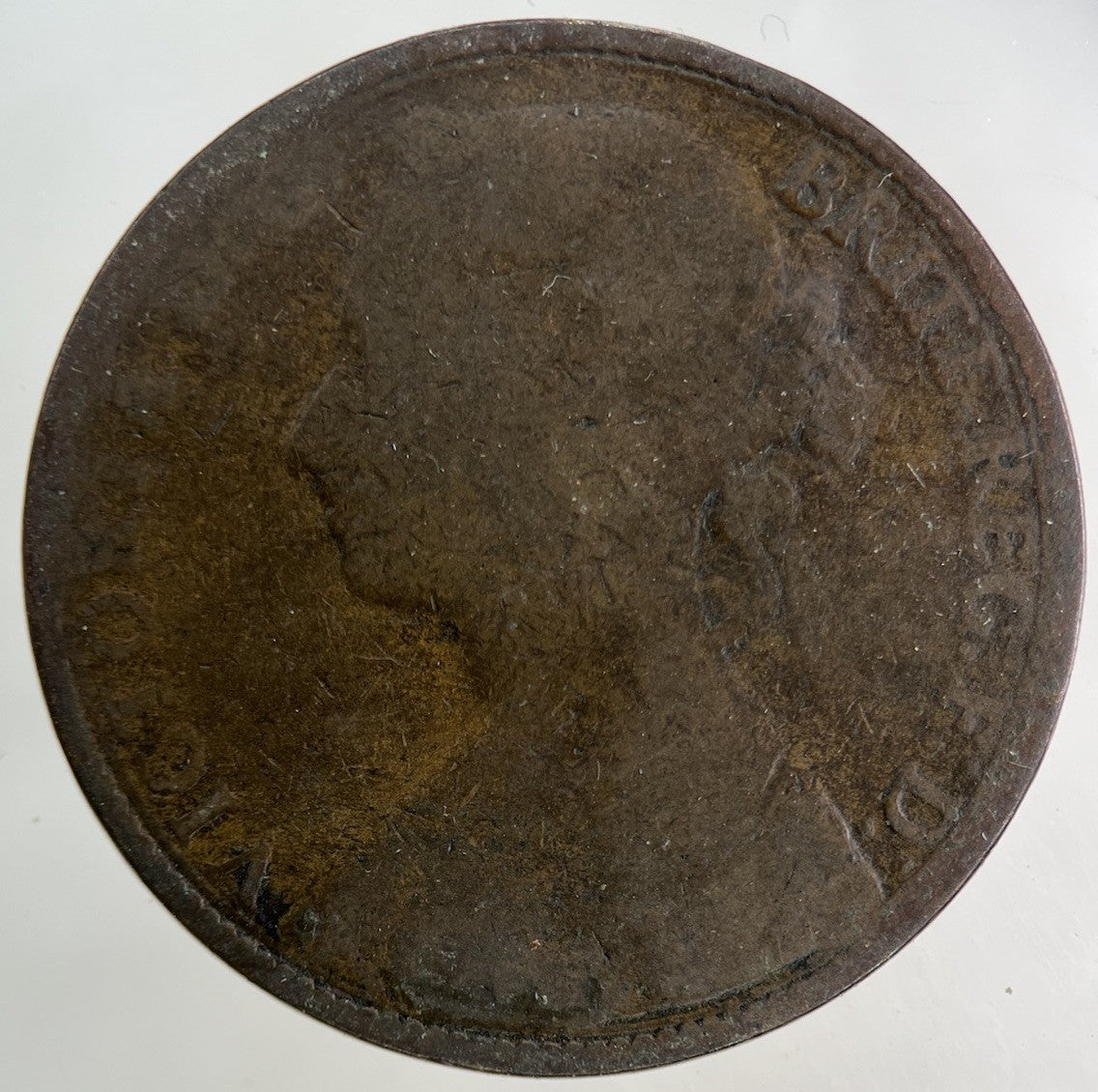 1879 Victoria One Penny Coin | Worn Grade